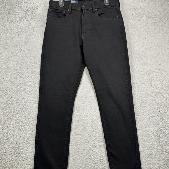 Lucky Brand 412 Men Athletic Slim Jeans 32X32 Black Distressed 2 Way Stretch NEW - Picture 1 of 14